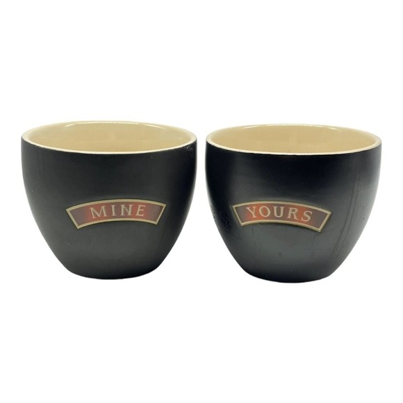 BAILEY'S IRISH CREAM Yours & Mine Handleless Ceramic CUPS/MUGS/BOWLS Val… - Picture 1 of 3